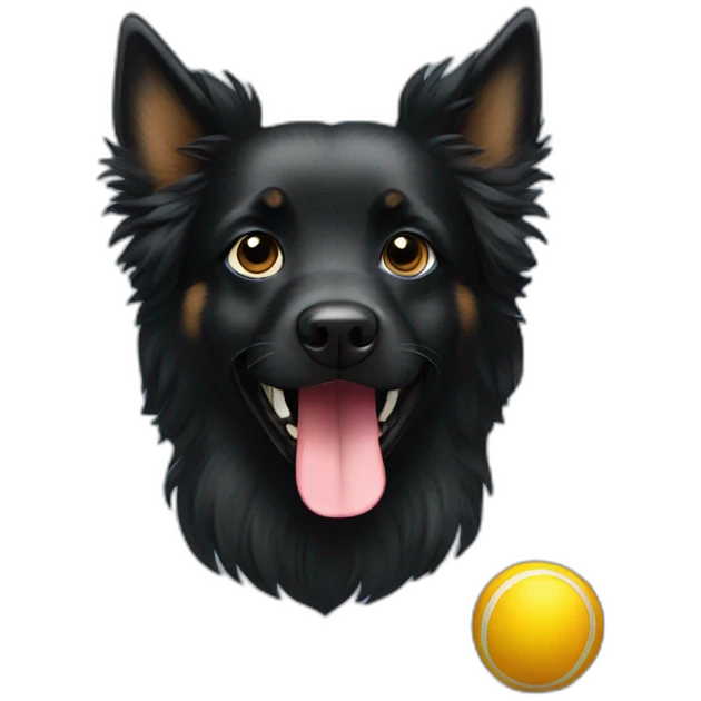 groenendael dog with ball in mouth emoji
