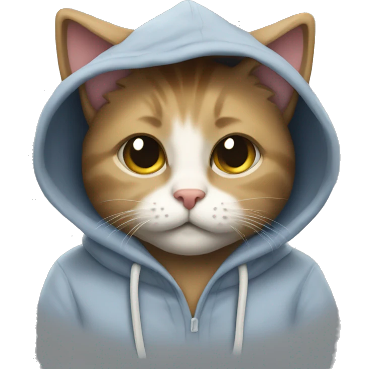 Cozy cat in a hoodie emoji