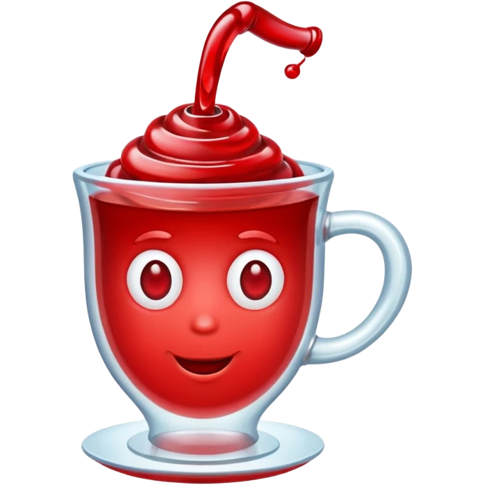Cherry red on a cup emoji