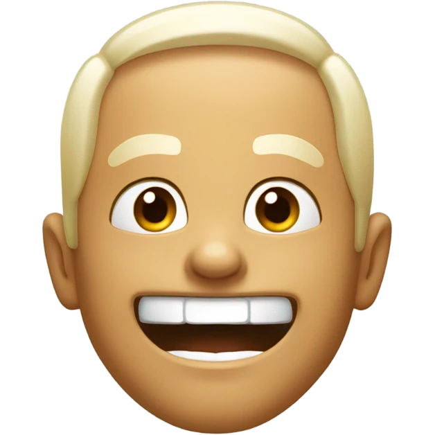 happy face with angry brows emoji