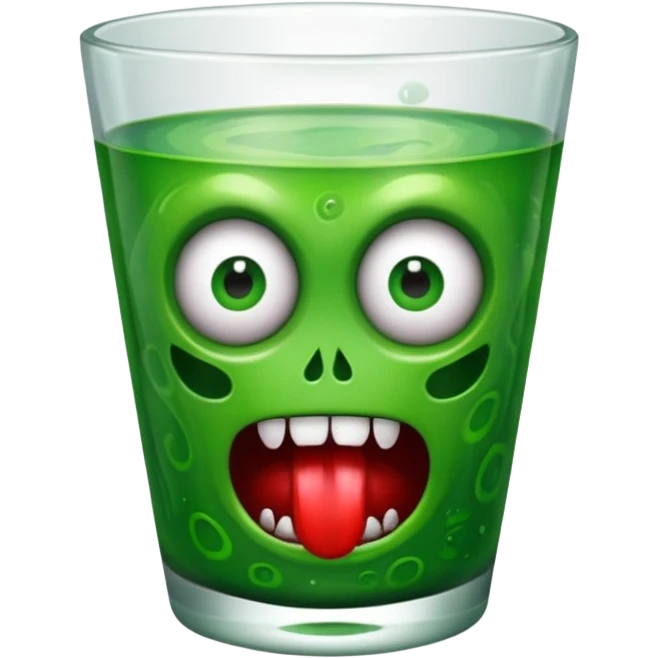 monsterblut glas mit gesicht emoji