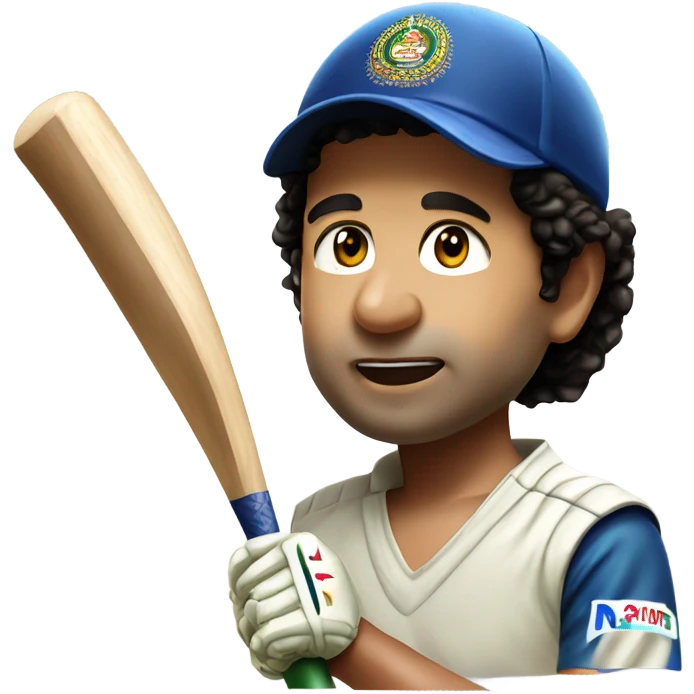 Sachin-Tendulkar with bat emoji