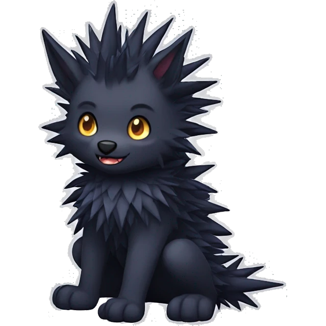 Dark Edgy Cool Cute Fluffy Spiky FurSona Fakemon Full Body emoji