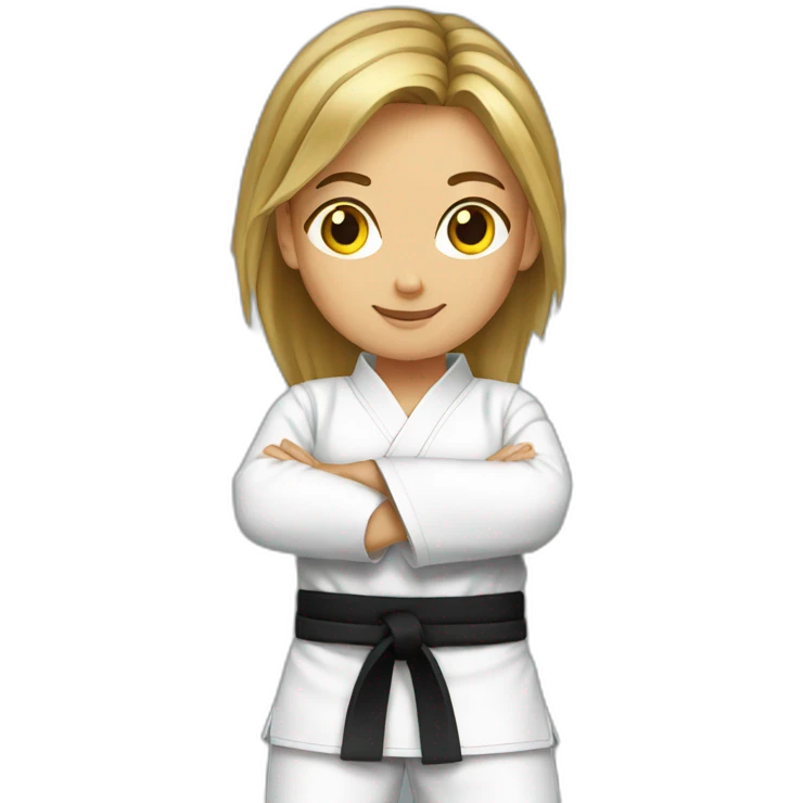 girl karate black belt emoji