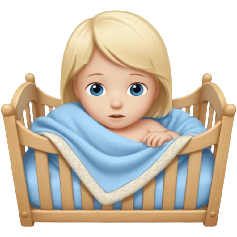 blond blue eye newborn in crib emoji