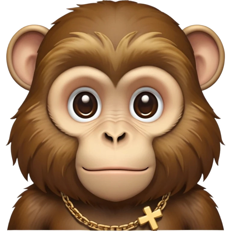 monkey with a cross necklace emoji