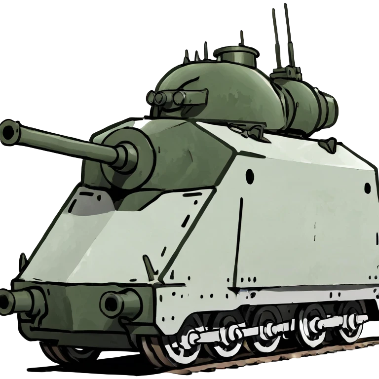 Armored train from Russian Civil War 1918 with artillery guns emoji