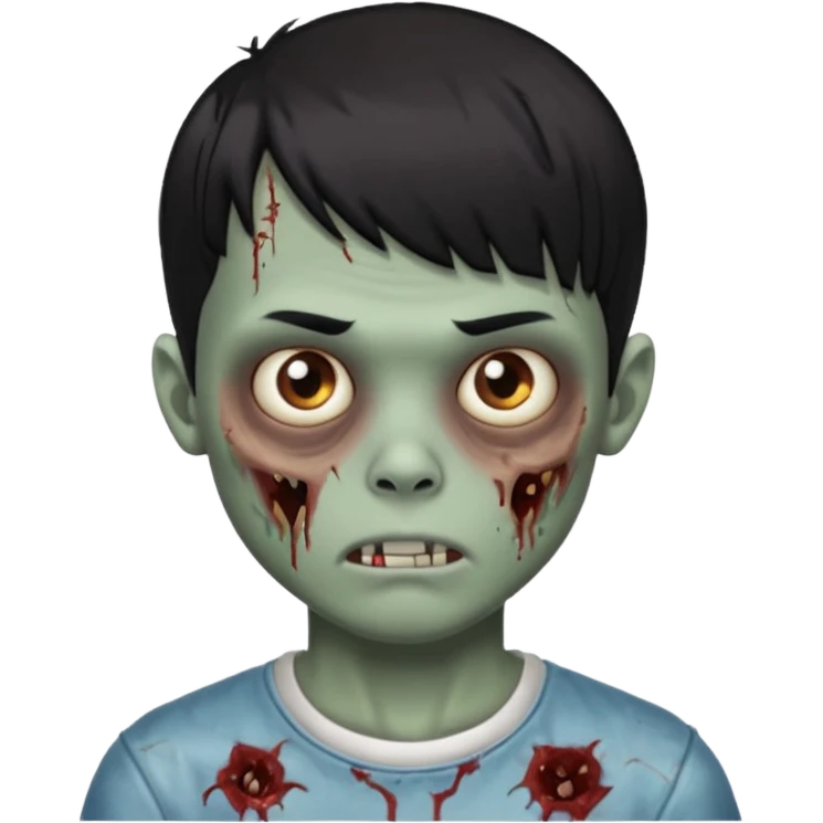 zombie boy cabelo meio curto preto com franja emoji