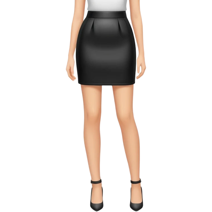 plain isolated black mini pencil skirt emoji