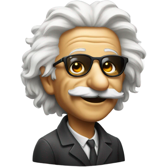 Einstein smiling with sungkasses emoji