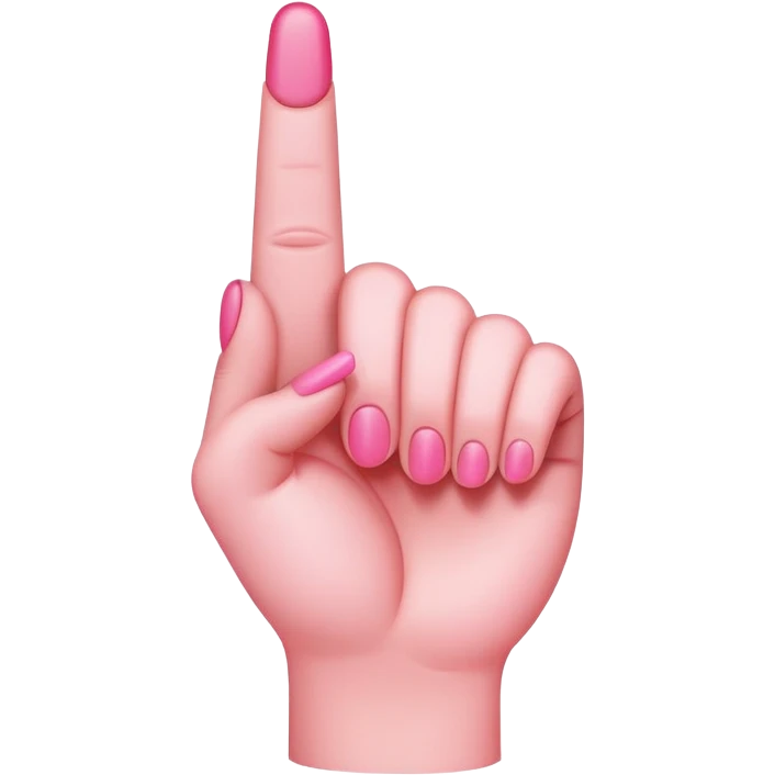 Pink middle finger emoji
