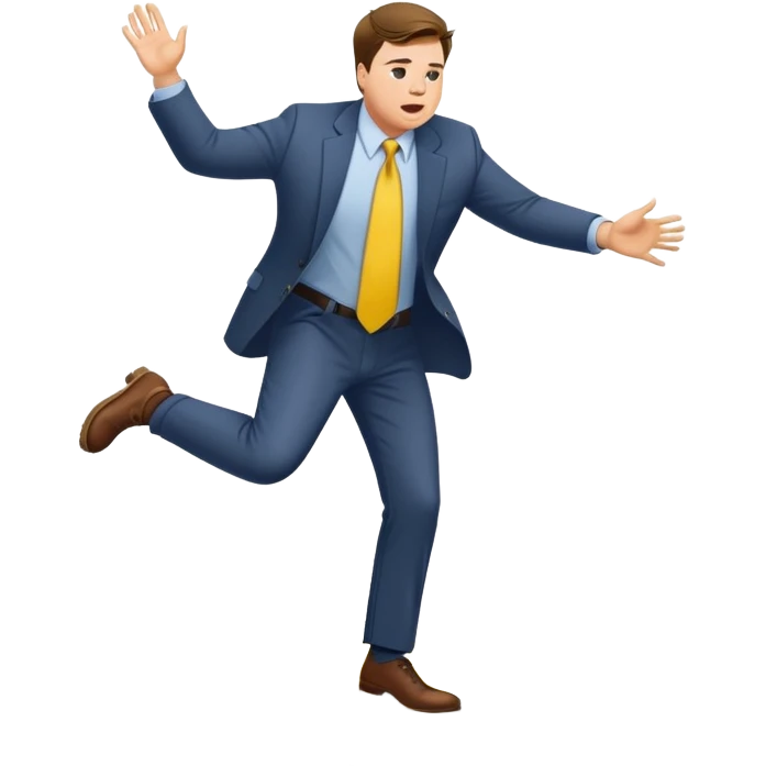 JD Vance falling backwards with one foot slipping on a single banana peel on the ground emoji