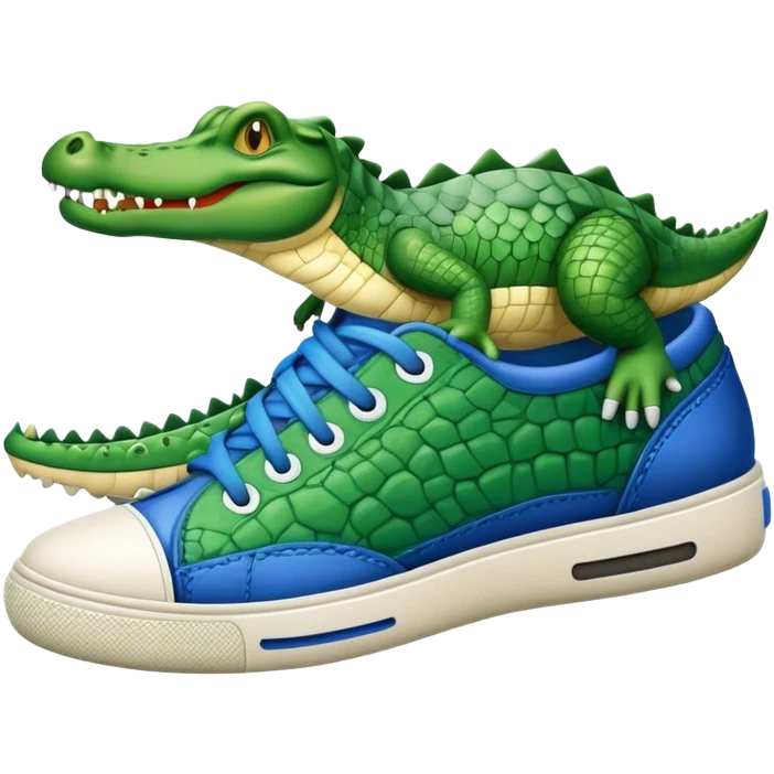 crocodile with blue sneakers emoji
