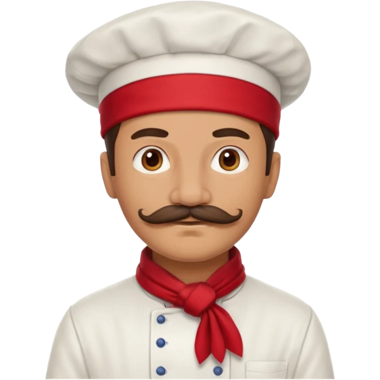 chef with a mustache and red scarf emoji