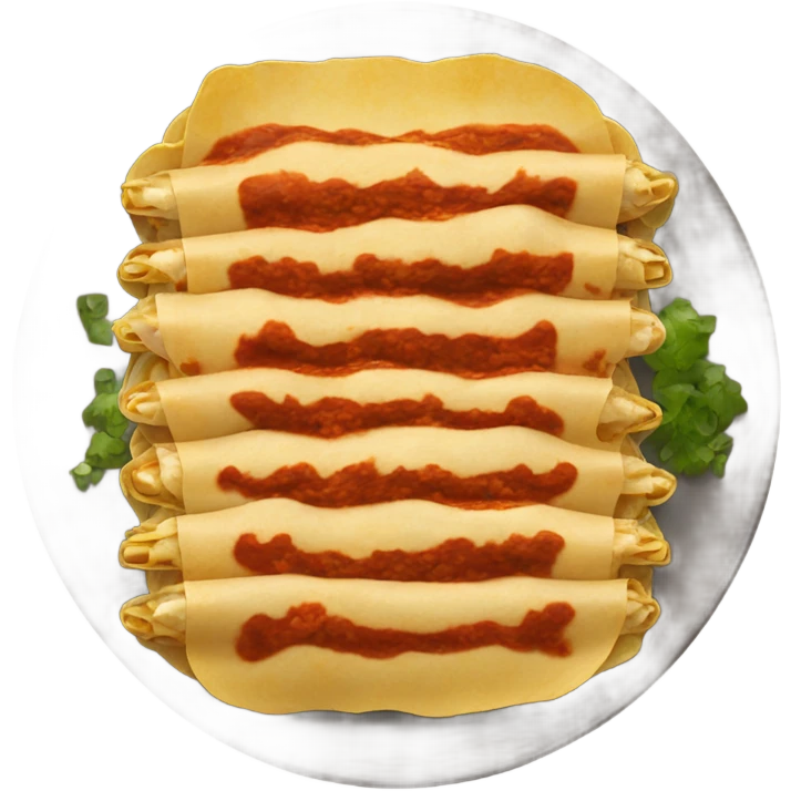 Smooth Plate of Enchiladas red sauce emoji