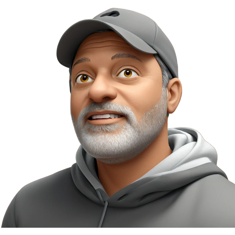 male portrait in grey hoodie emoji