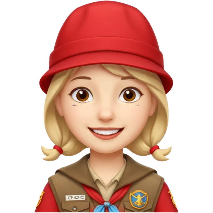 scout girl with red scout hat emoji