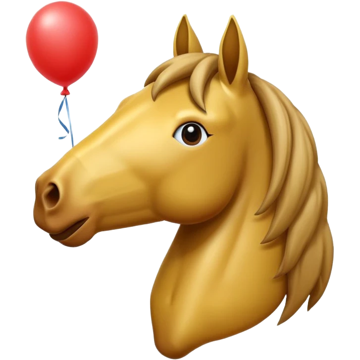 HORSE with the mouth of a balloon in it’s mouth emoji