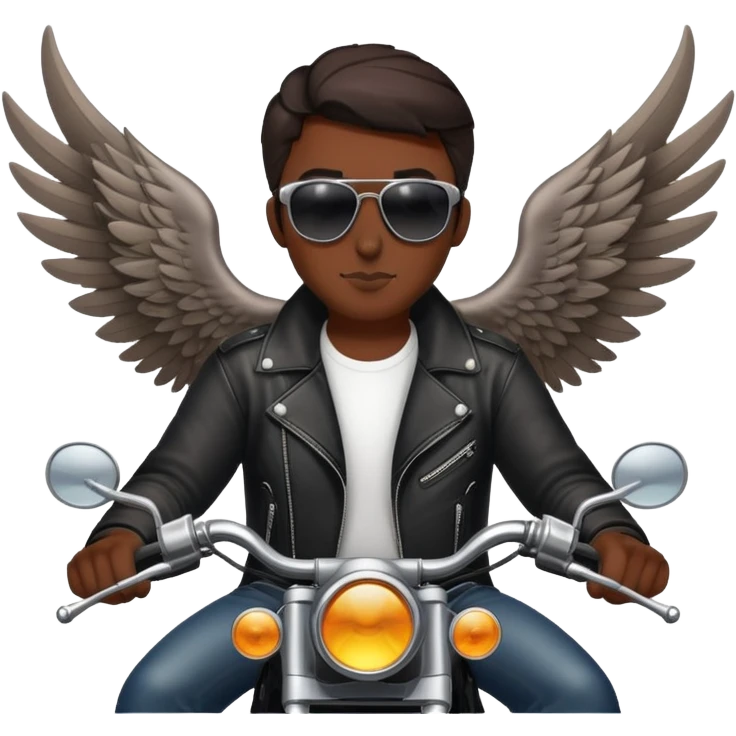 Biker with wings wearing sunglasses  emoji