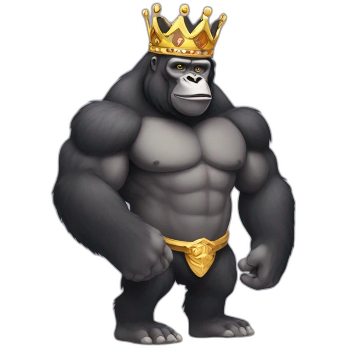 Buff gorilla wearing a crown emoji