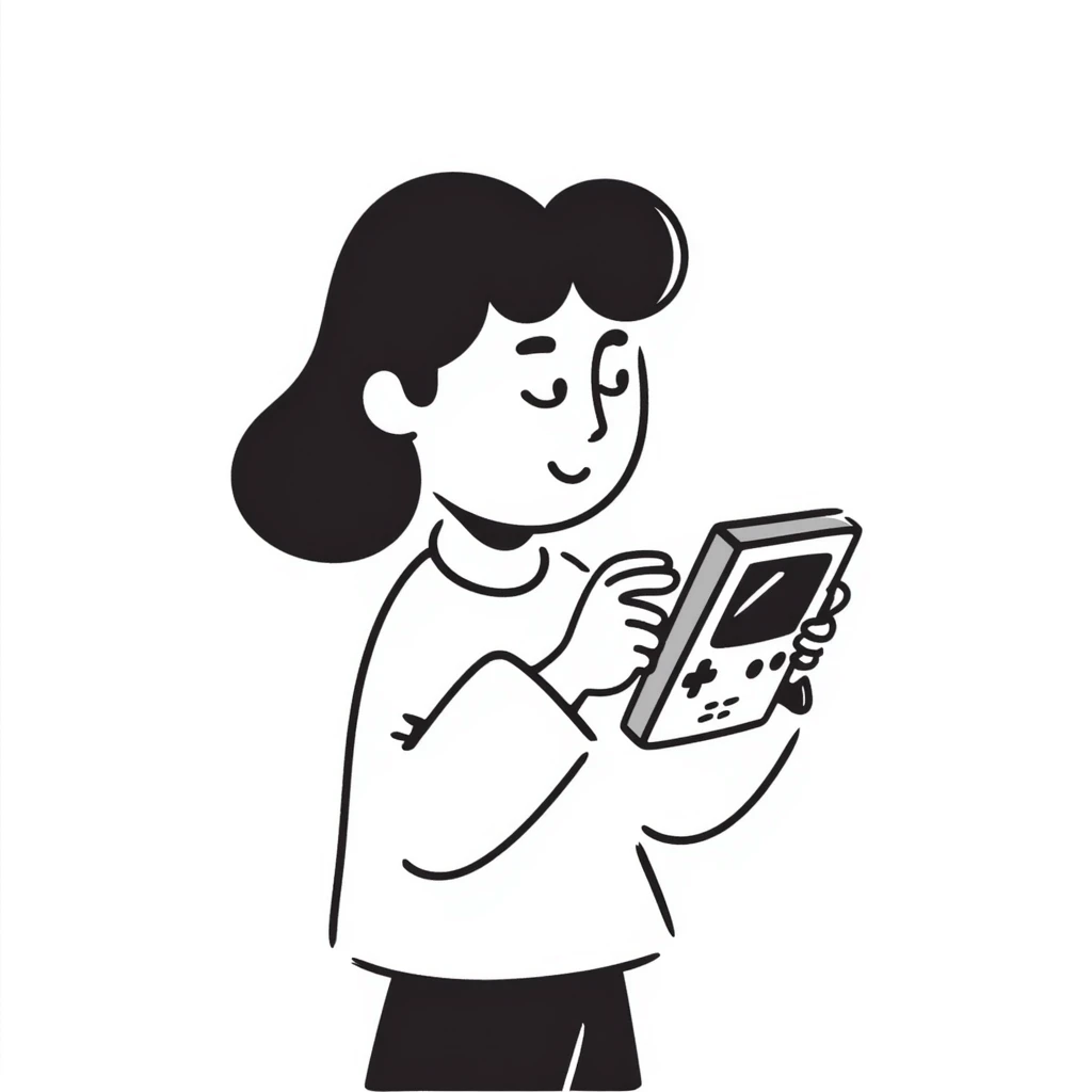 A person plays with the GameBoy advance emoji