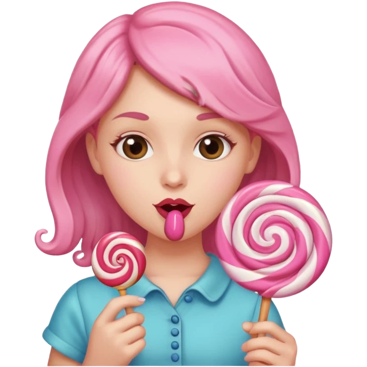 Girls sucks lolipop emoji