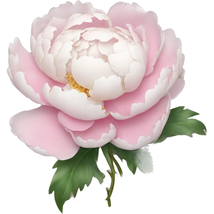 Pastell pink and white peony with bow emoji