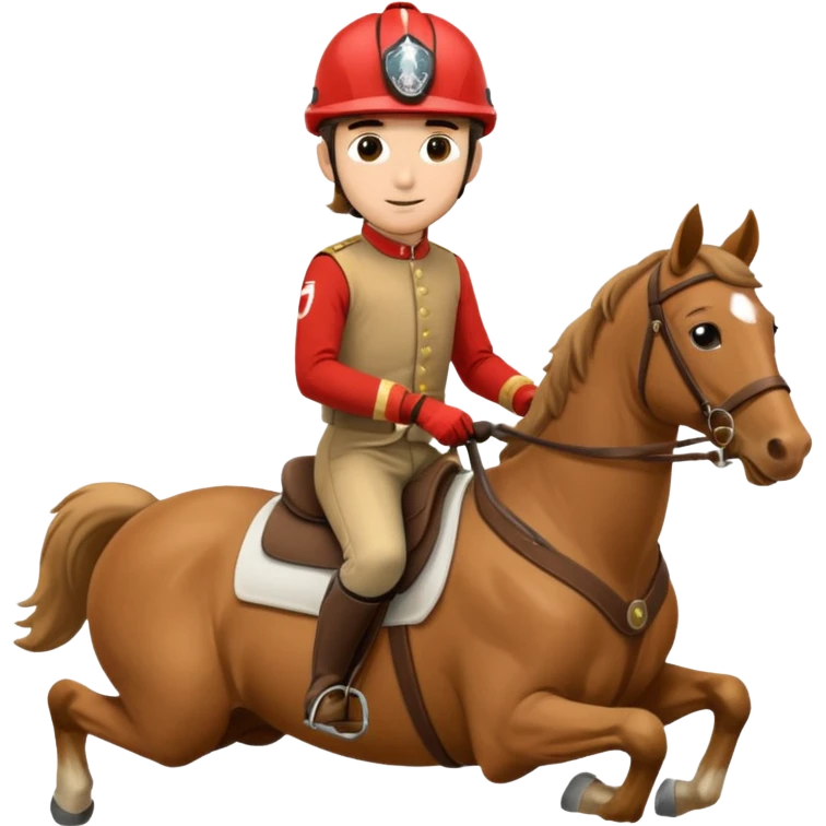 Charles leclerc riding  a horse￼ emoji