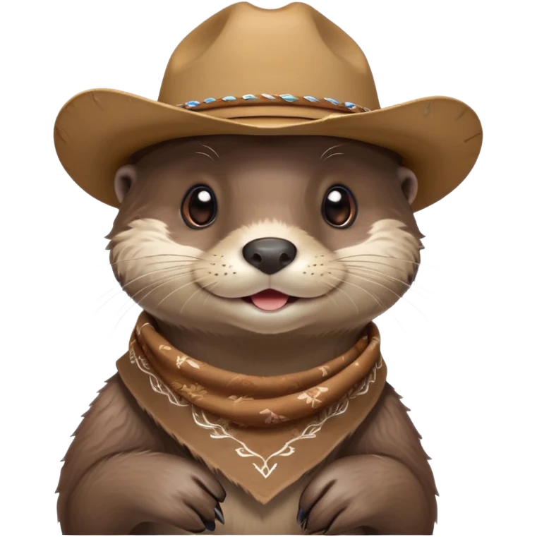 cute otter wearing cowboy hat and bandana emoji