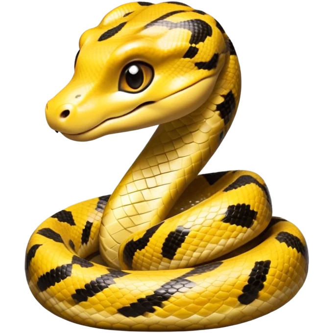 cinematic-cute-anaconda-portrait-emoji,-head-tilted-playfully-and-inquisitively,-with-a-sleek,-shimmering-body-adorned-with-detailed-scale-patterns-and-round,-sparkling-eyes-full-of-wonder,-simplified-yet-irresistibly-adorable-features emoji