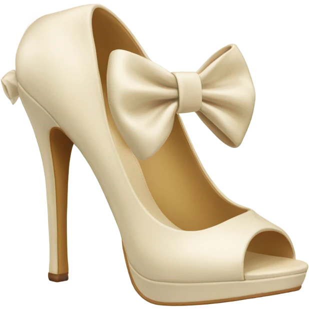 Cream Heels with bow emoji