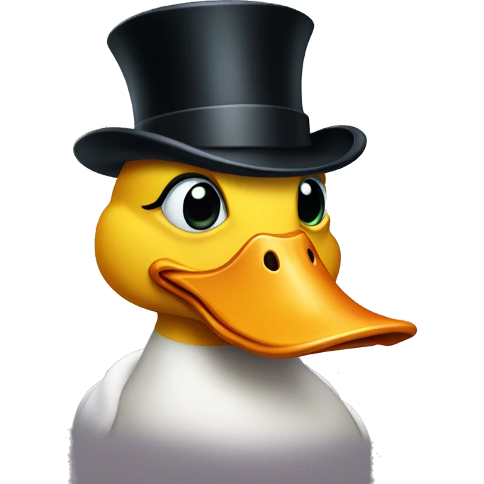 Duck wearing a top hat emoji