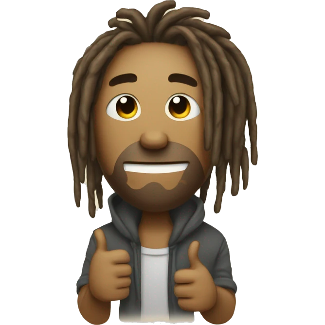 very very calm and sad and chill yvery nonchalant dreadhead with grills giving thumbs up emoji