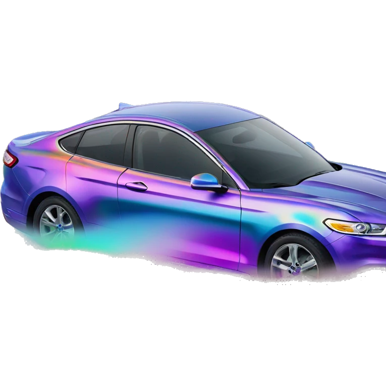 Holographic oil slick rainbow oilslick ford car emoji