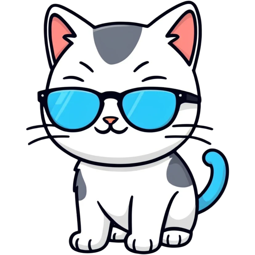 Cat with sunglasses emoji