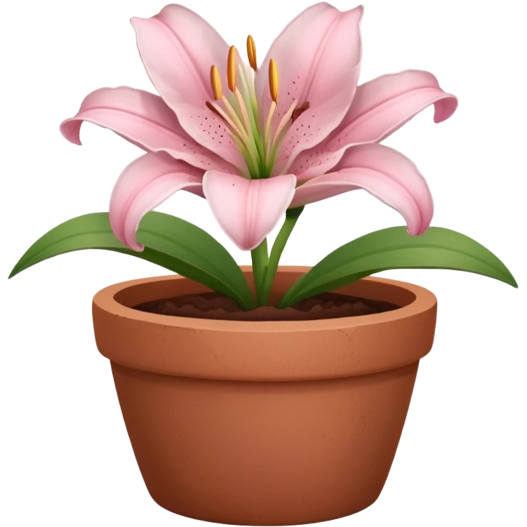 light pink lily in a clay pot emoji