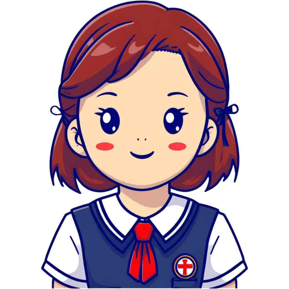 Adorable Japanese high school girl in classic sailor uniform with red necktie emoji