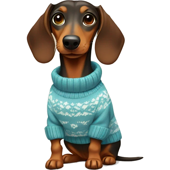 Dachshund wearing a sweater emoji