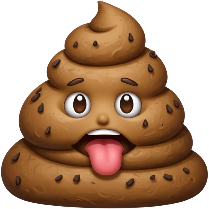 Shit with face doing a poo emoji