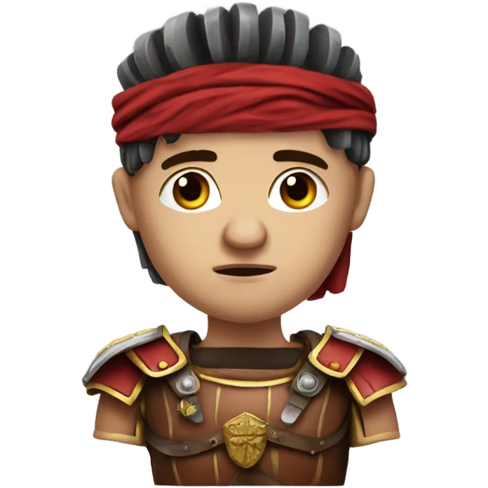 sad photorealistic Roman legionary emoji