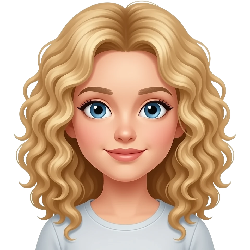 Menina cabelo cacheado 3b loiro emoji