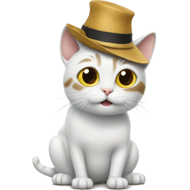 Cat with minion hat emoji