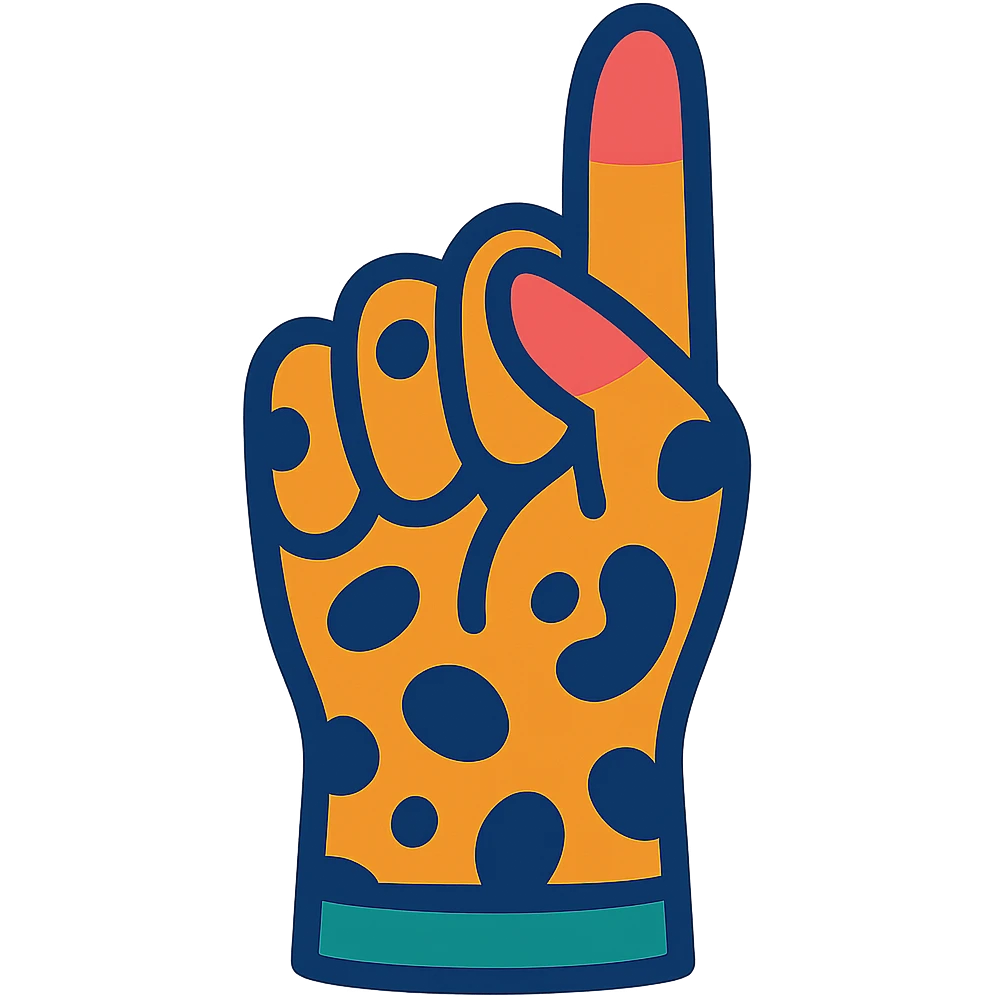 aesthetic leopard paw pointing up with vibrant colors emoji