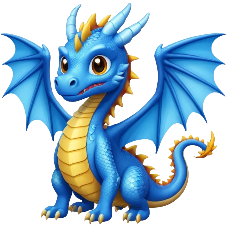 Sky dragon colour in blue and looks cute , have wings  emoji