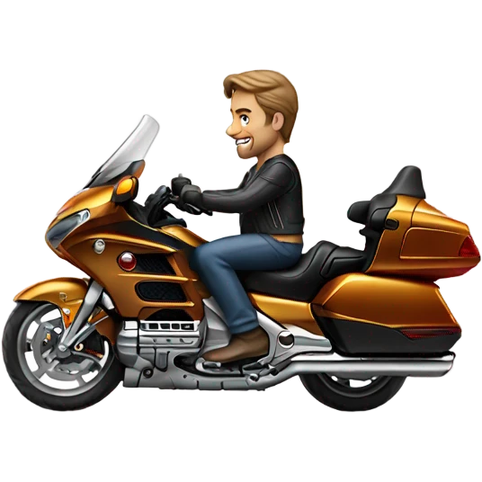 man on gold wing motorcycle emoji