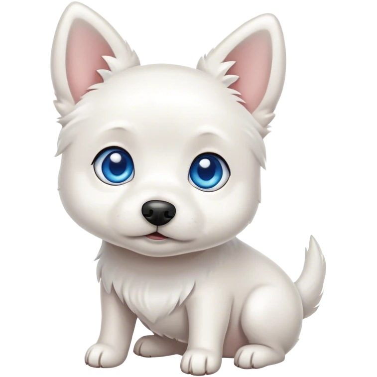 Small white dog blue eyes emoji