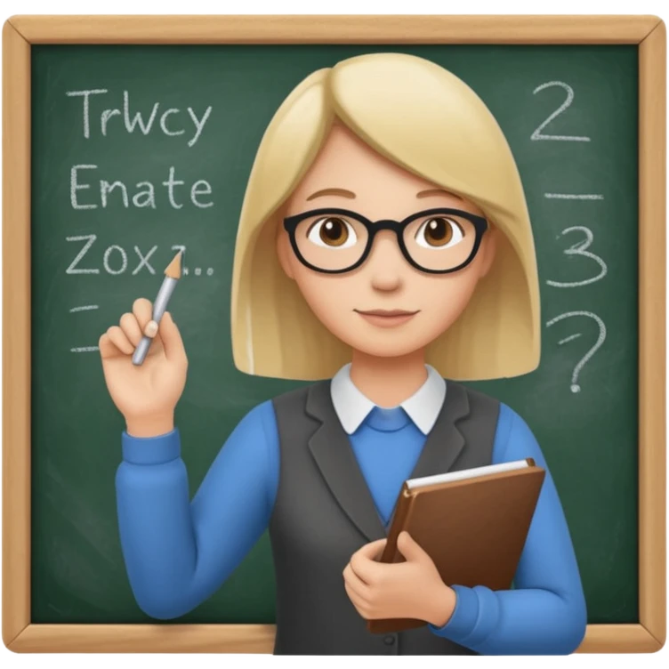 teacher at chalkboard emoji