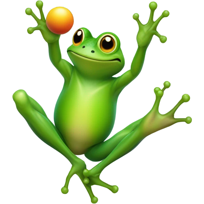 Frog throwing ball  emoji