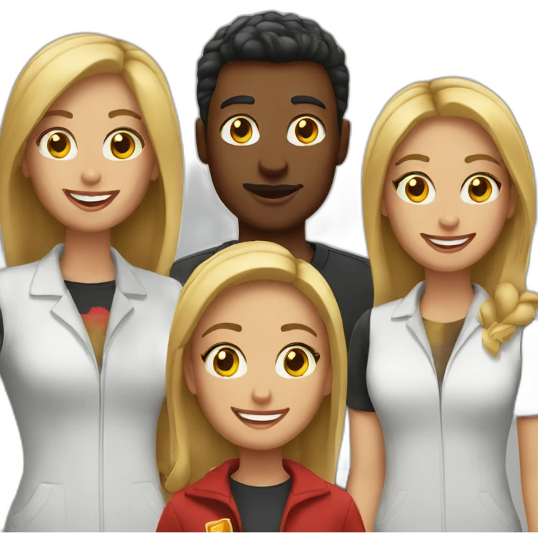 Friends crew working at McDonald's emoji