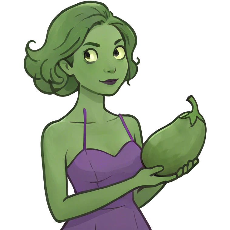 Girl with eggplant  emoji